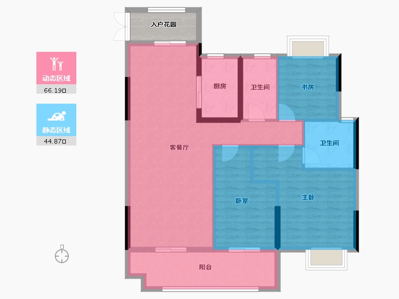 湖北省-黄冈市-中港水岸新城-105.24-户型库-动静分区