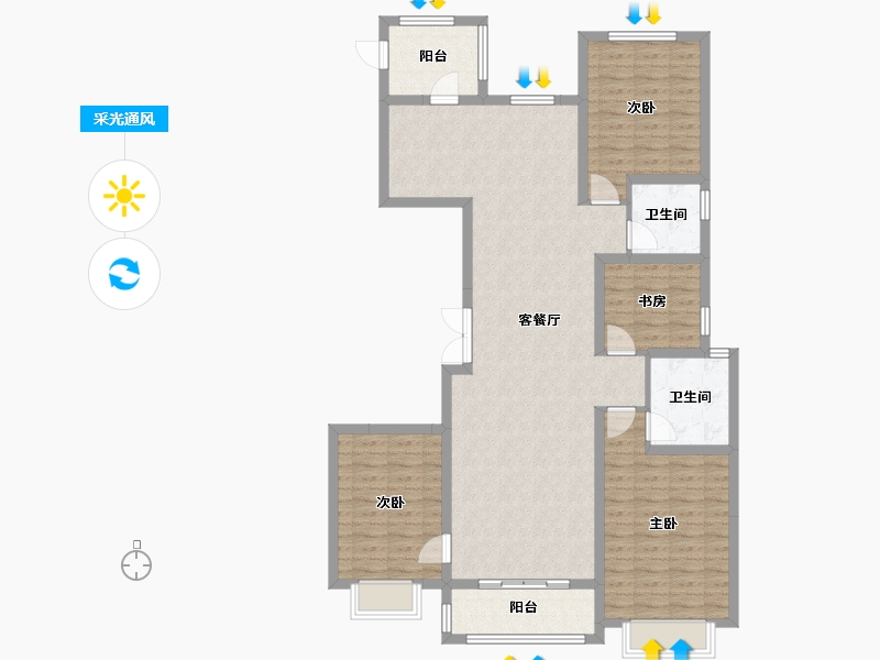 山西省-太原市-怡佳天一城二期-150.00-户型库-采光通风