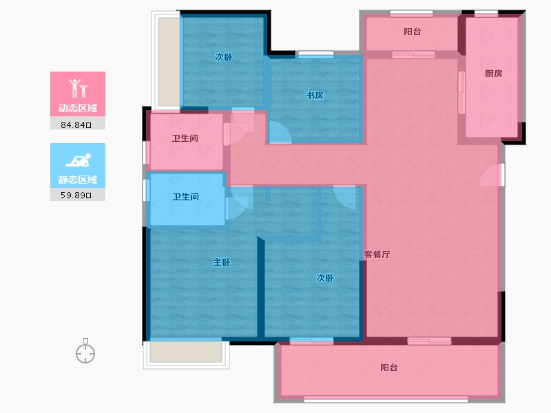 河南省-郑州市-康桥香溪里-130.00-户型库-动静分区