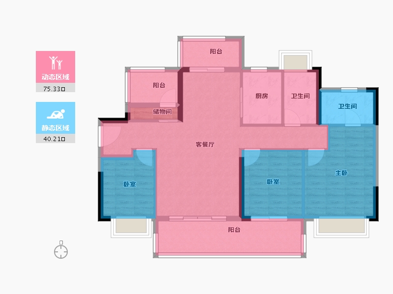 广东省-梅州市-五华敏捷城-104.00-户型库-动静分区