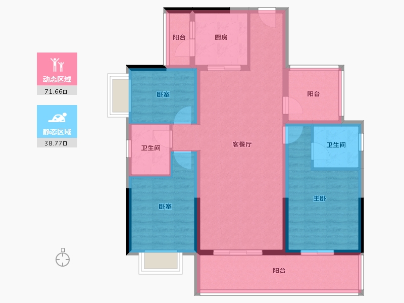 广东省-湛江市-方圆雅颂御府-98.40-户型库-动静分区