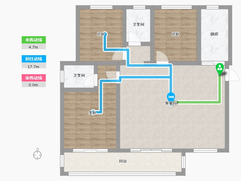 陕西省-宝鸡市-水木华院-95.20-户型库-动静线