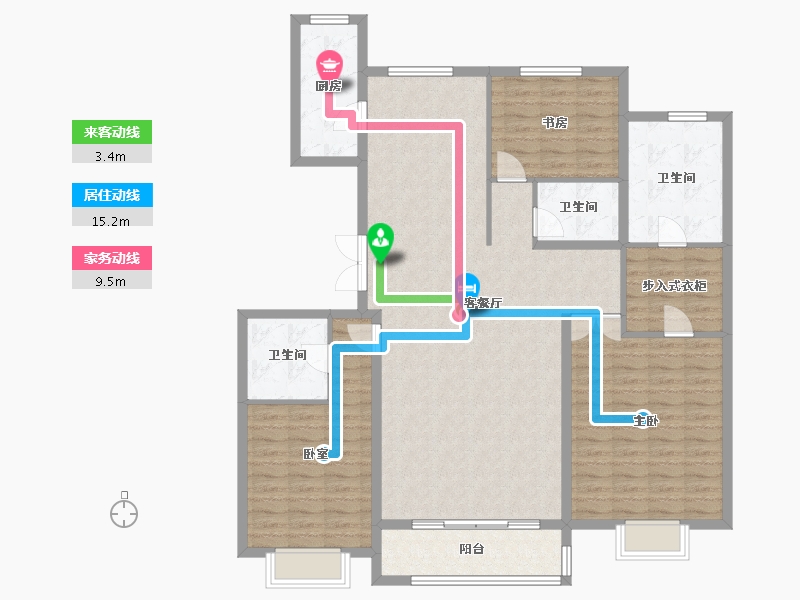 山西省-大同市-文瀛壹号院-137.51-户型库-动静线