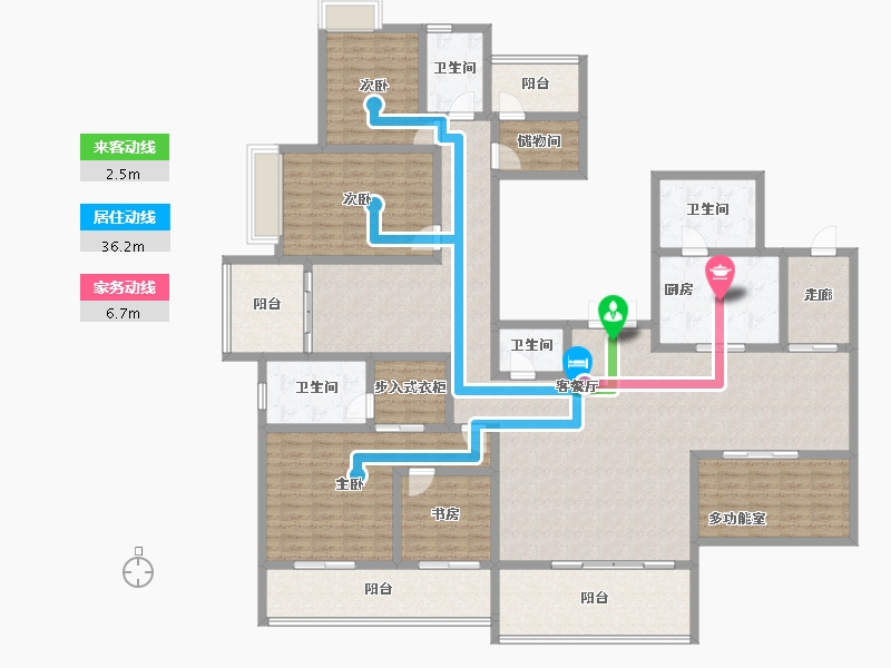 湖南省-衡阳市-星美CCPARK新外滩-222.08-户型库-动静线