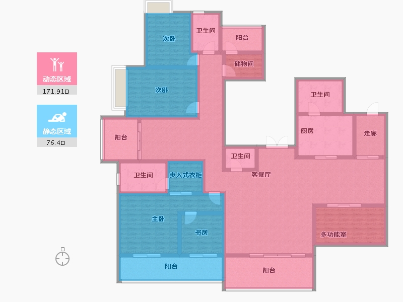 湖南省-衡阳市-星美CCPARK新外滩-222.08-户型库-动静分区