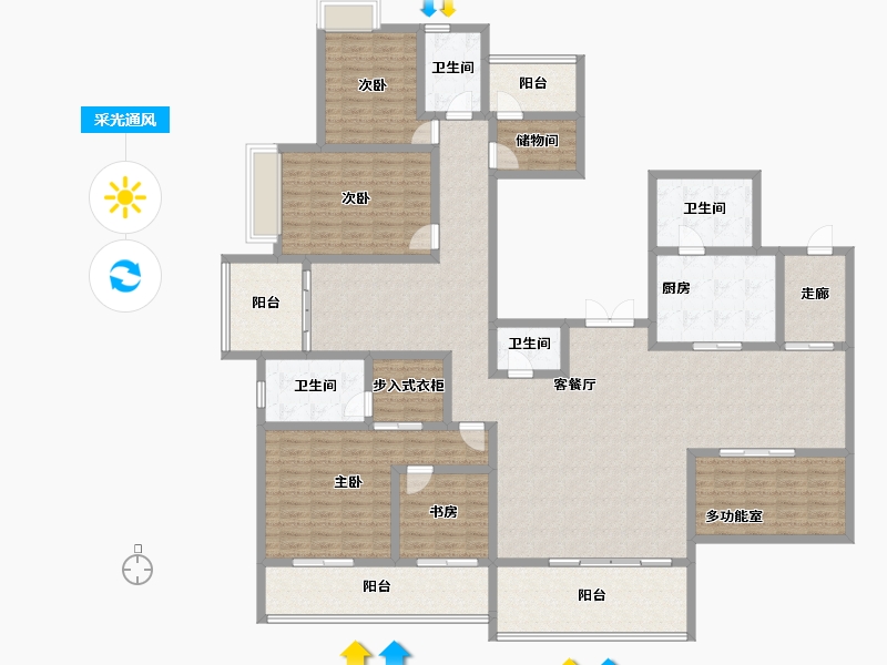 湖南省-衡阳市-星美CCPARK新外滩-222.08-户型库-采光通风