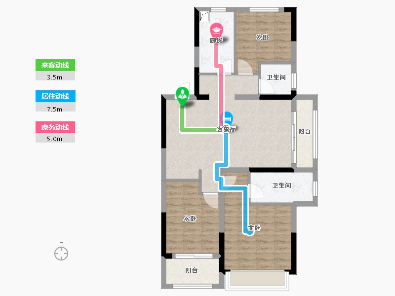 浙江省-金华市-东望文华-84.00-户型库-动静线