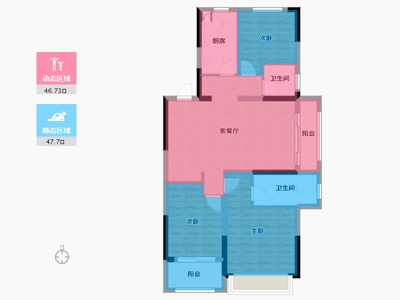 浙江省-金华市-东望文华-84.00-户型库-动静分区