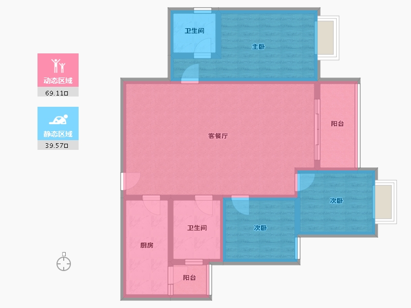 贵州省-遵义市-美域中央-96.81-户型库-动静分区