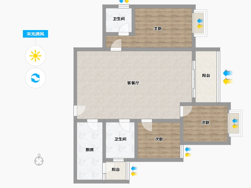 贵州省-遵义市-美域中央-96.81-户型库-采光通风