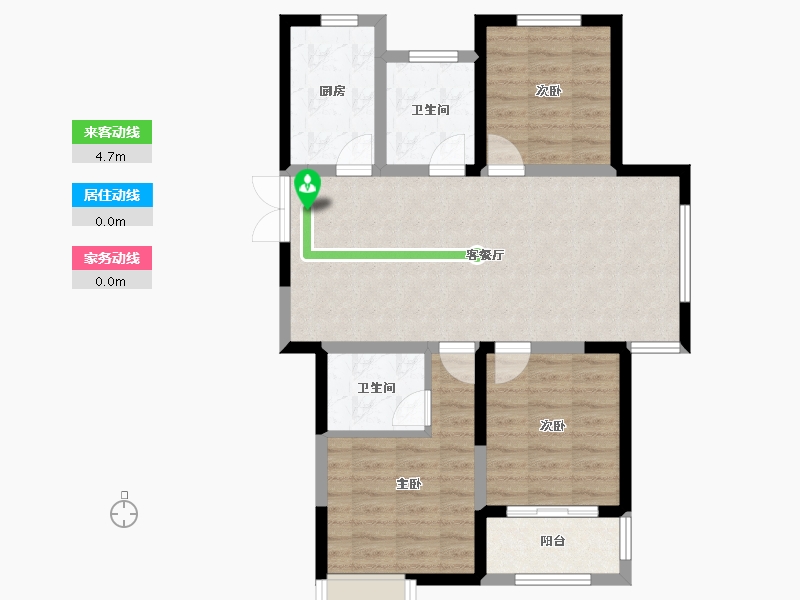 山东省-淄博市-国信国际公馆-80.82-户型库-动静线