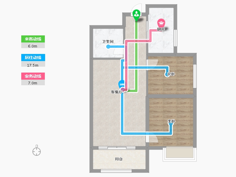 河北省-廊坊市-中远·泷玺臺-65.70-户型库-动静线