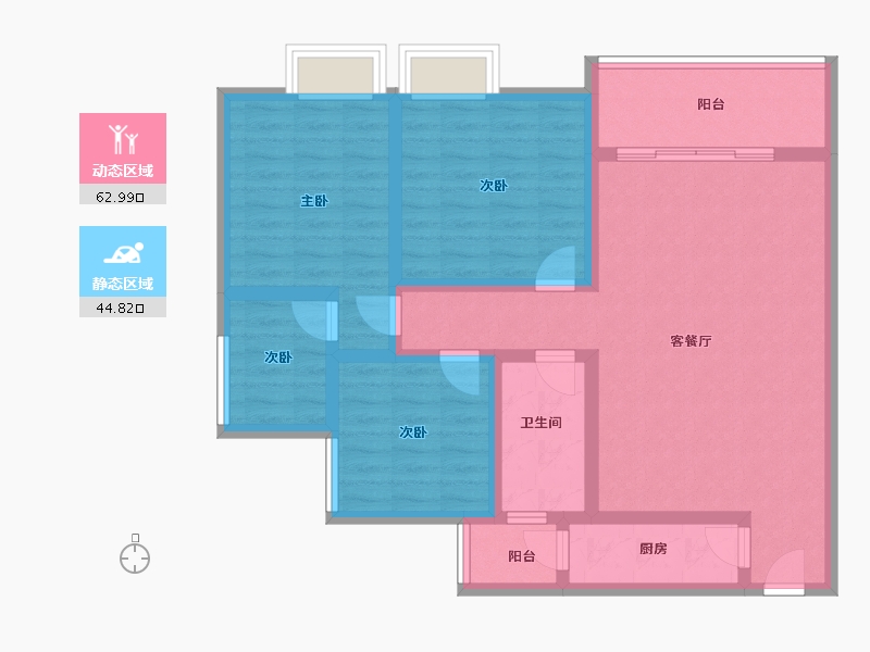 贵州省-遵义市-美域中央-95.21-户型库-动静分区