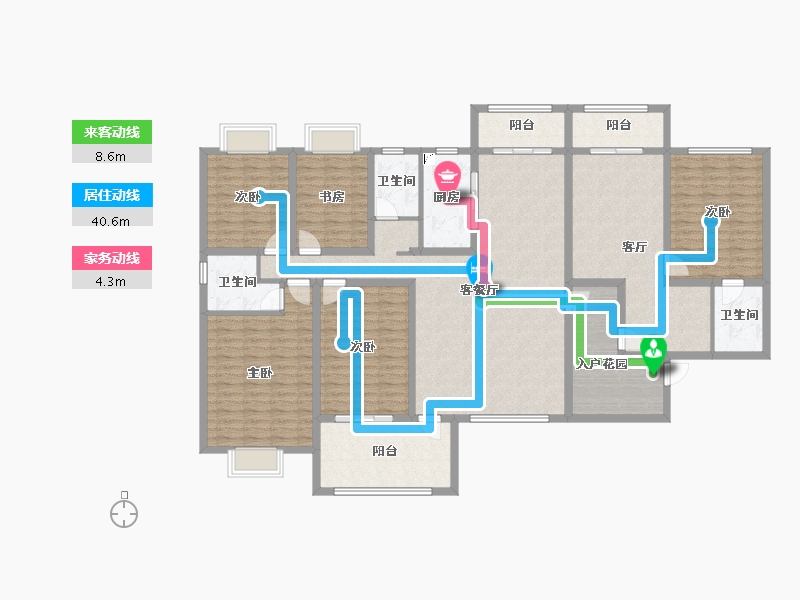 湖南省-永州市-永城·京华雅郡-185.74-户型库-动静线