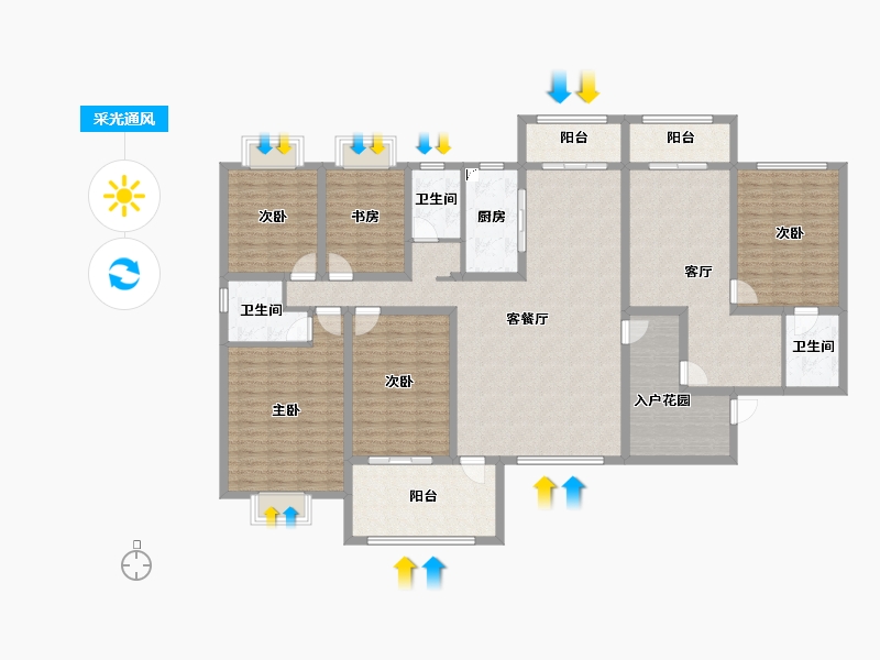 湖南省-永州市-永城·京华雅郡-185.74-户型库-采光通风