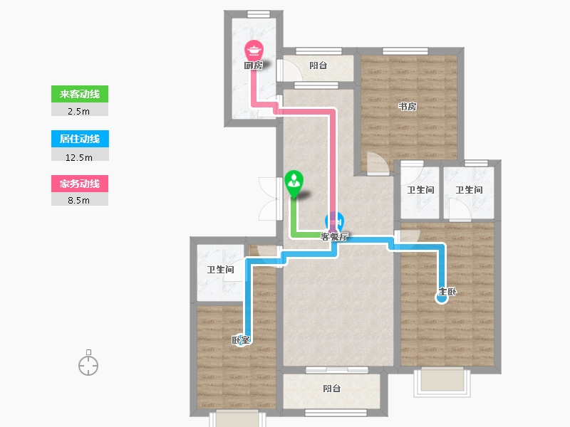 山西省-大同市-文瀛壹号院-97.71-户型库-动静线