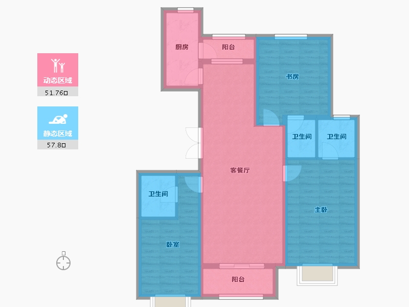 山西省-大同市-文瀛壹号院-97.71-户型库-动静分区