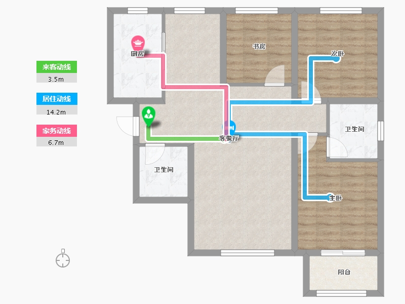 河北省-廊坊市-中远·泷玺臺-86.40-户型库-动静线