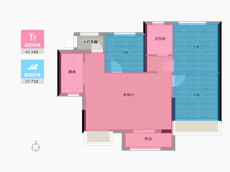 广东省-广州市-珠江花城-65.00-户型库-动静分区