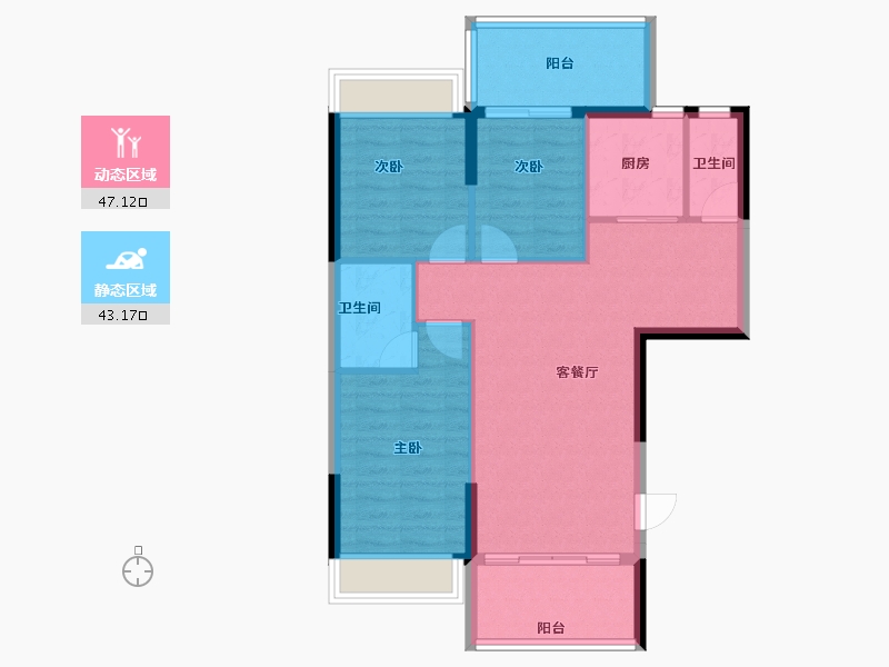 广东省-汕头市-金华豪庭-81.64-户型库-动静分区