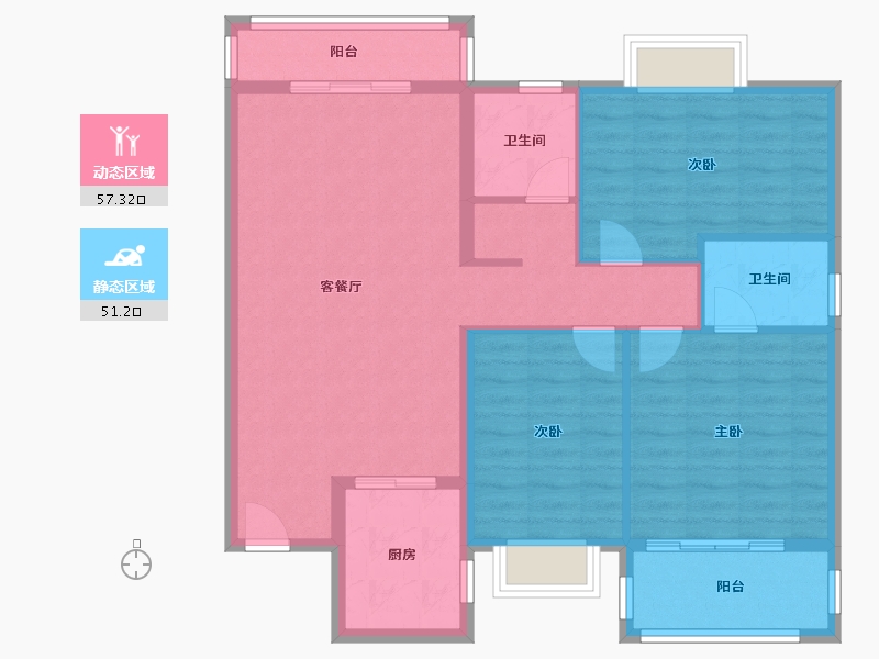 福建省-福州市-金闽二区二期-98.00-户型库-动静分区