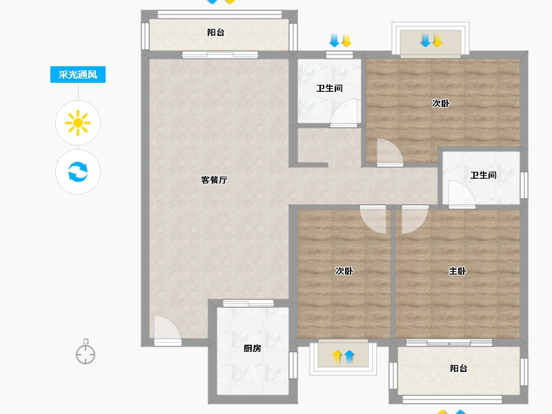 福建省-福州市-金闽二区二期-98.00-户型库-采光通风