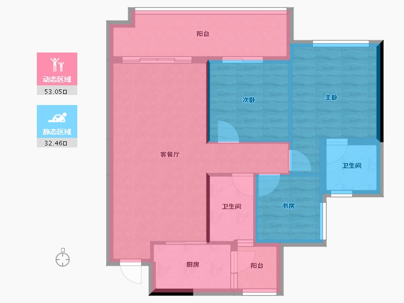 四川省-遂宁市-邦泰时代之城-76.86-户型库-动静分区