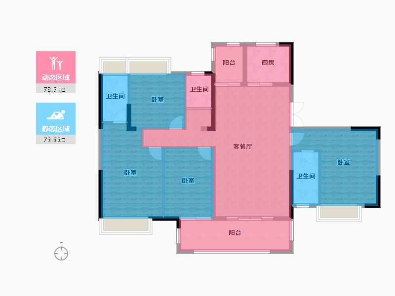 湖南省-株洲市-长房湘江府-133.34-户型库-动静分区