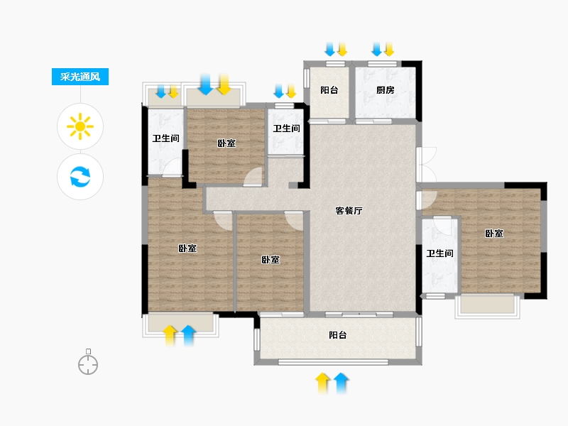 湖南省-株洲市-长房湘江府-133.34-户型库-采光通风