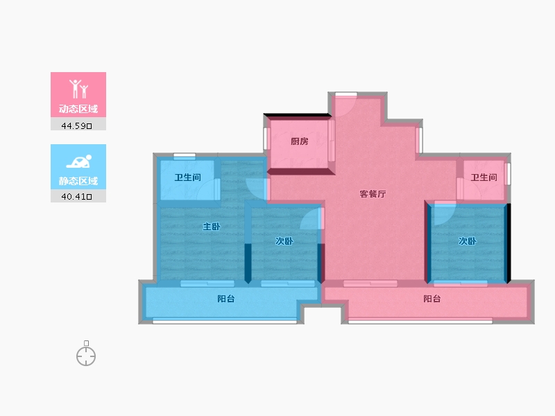 湖南省-衡阳市-金科中泰天境-74.03-户型库-动静分区