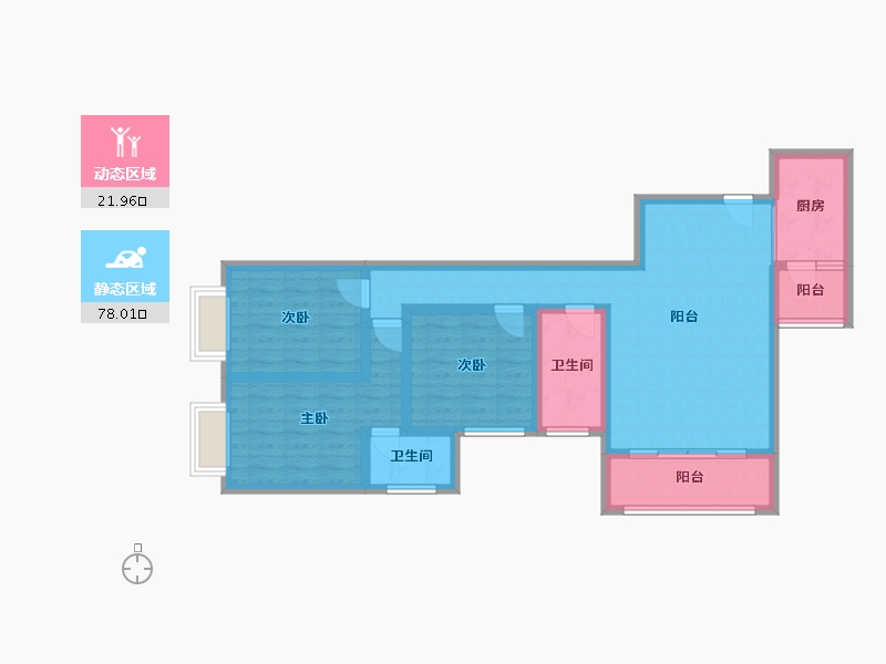 贵州省-遵义市-美域中央-87.45-户型库-动静分区