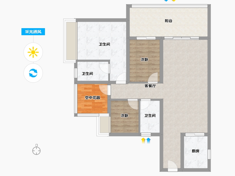 广东省-湛江市-保利海上大都汇-94.41-户型库-采光通风