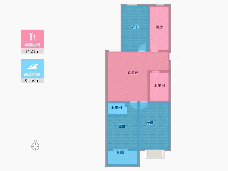 山西省-长治市-龙溪苑-91.75-户型库-动静分区