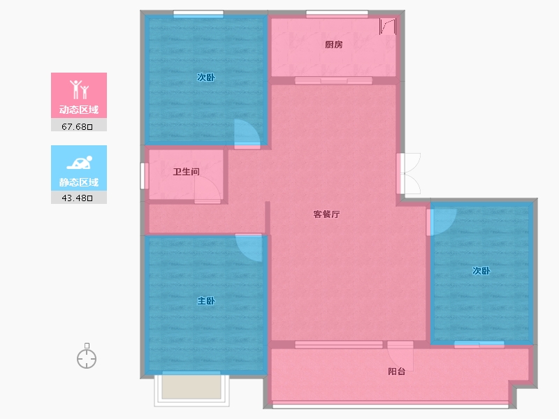 山东省-潍坊市-枫桦雅园-103.36-户型库-动静分区