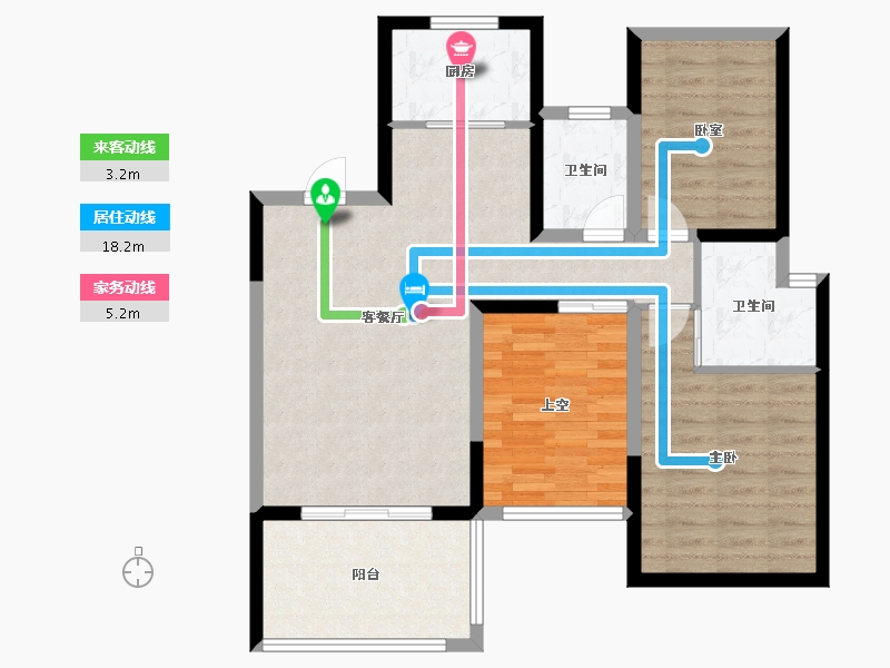 海南省-海口市-卓越盈滨悦府-89.40-户型库-动静线