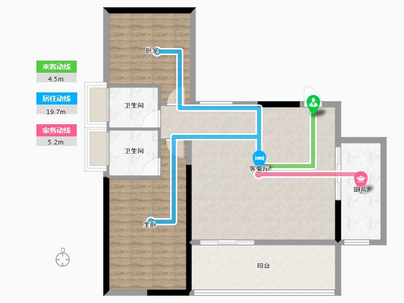 海南省-海口市-卓越盈滨悦府-99.79-户型库-动静线