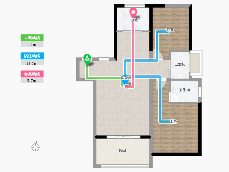 海南省-海口市-卓越盈滨悦府-80.85-户型库-动静线