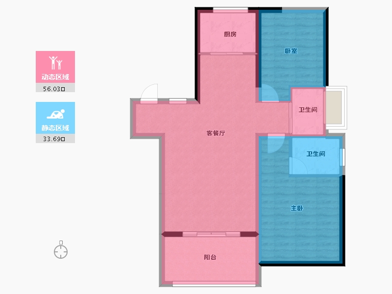 海南省-海口市-卓越盈滨悦府-80.85-户型库-动静分区