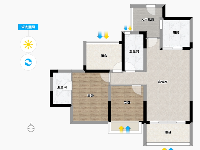 海南省-海口市-千江悦-84.07-户型库-采光通风