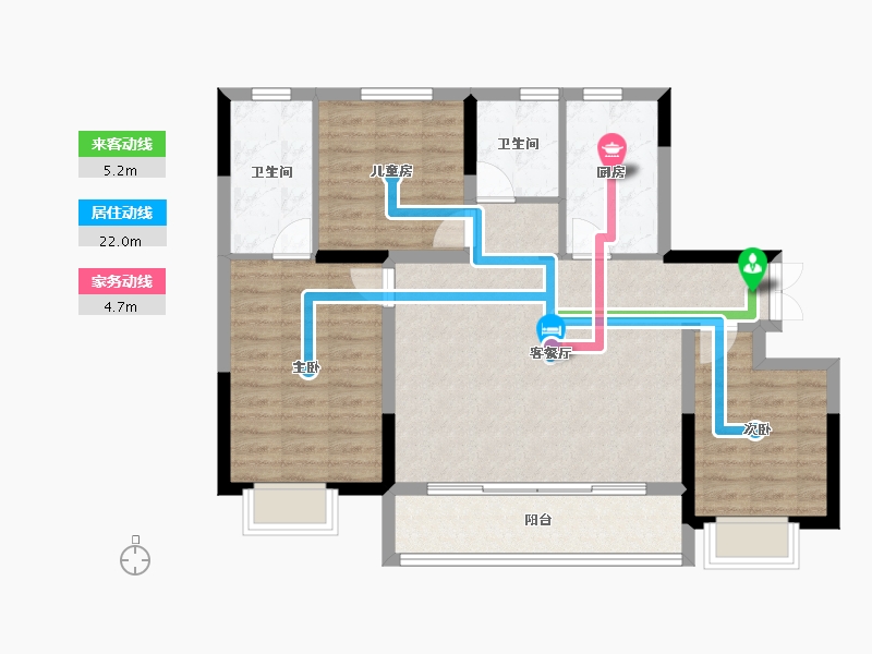 黑龙江省-齐齐哈尔市-新松拾光印-89.26-户型库-动静线