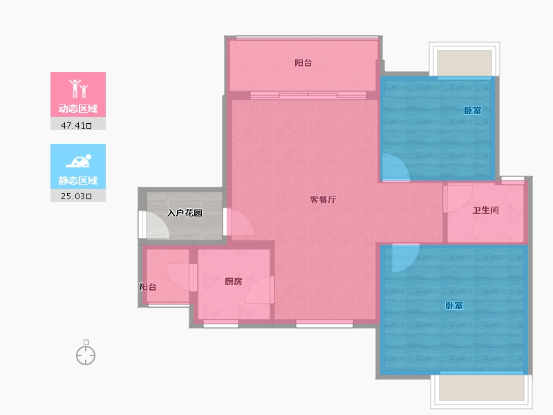 海南省-海口市-星华海岸城-68.96-户型库-动静分区