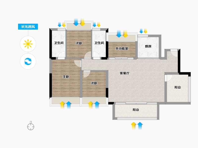 海南省-海口市-千江悦-104.93-户型库-采光通风