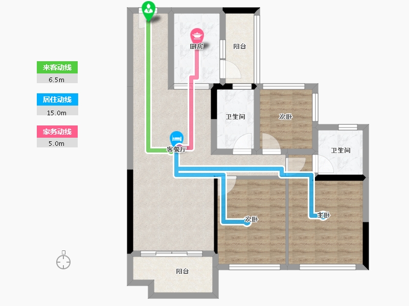 四川省-遂宁市-碧桂园天玺-84.46-户型库-动静线