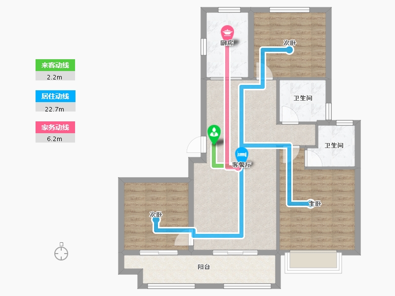 河北省-廊坊市-壹泰·金都府-90.40-户型库-动静线