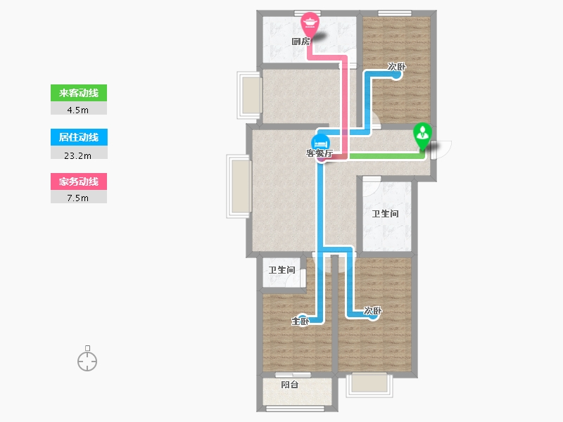 山西省-长治市-龙溪苑-101.35-户型库-动静线