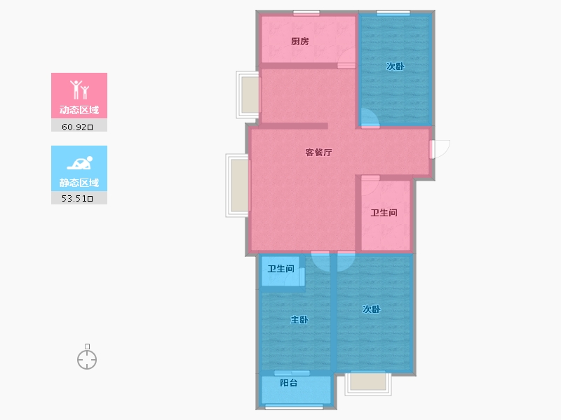 山西省-长治市-龙溪苑-101.35-户型库-动静分区