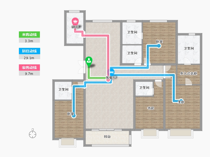 山西省-大同市-文瀛壹号院-184.34-户型库-动静线