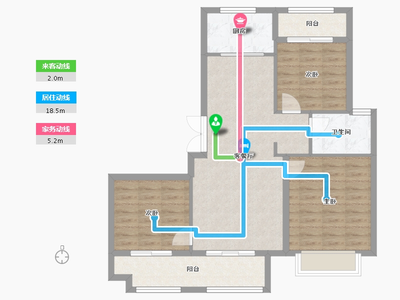 河北省-廊坊市-壹泰·金都府-83.00-户型库-动静线