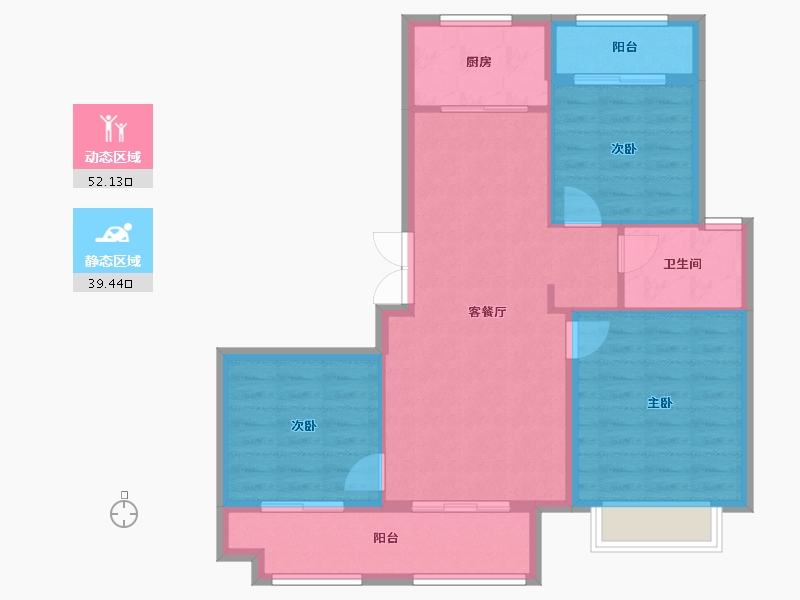 河北省-廊坊市-壹泰·金都府-83.00-户型库-动静分区