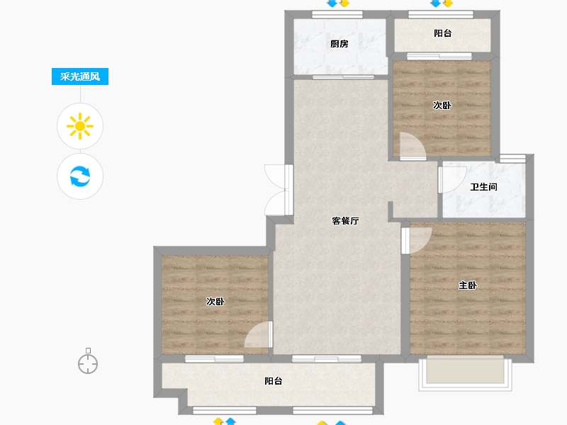 河北省-廊坊市-壹泰·金都府-83.00-户型库-采光通风